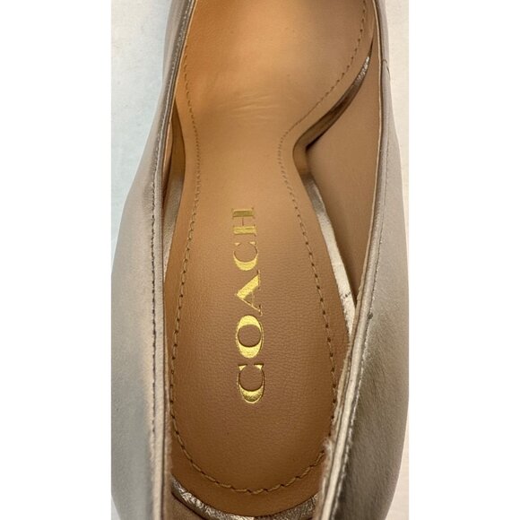 COACH Skyler Metallic Champagne Leather Stiletto Women's Size 8.5 - Picture 9 of 12